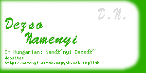 dezso namenyi business card